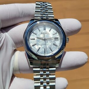 New Seiko Mod 39mm Automatic Watch Silver Shonbun Style Textured Dial